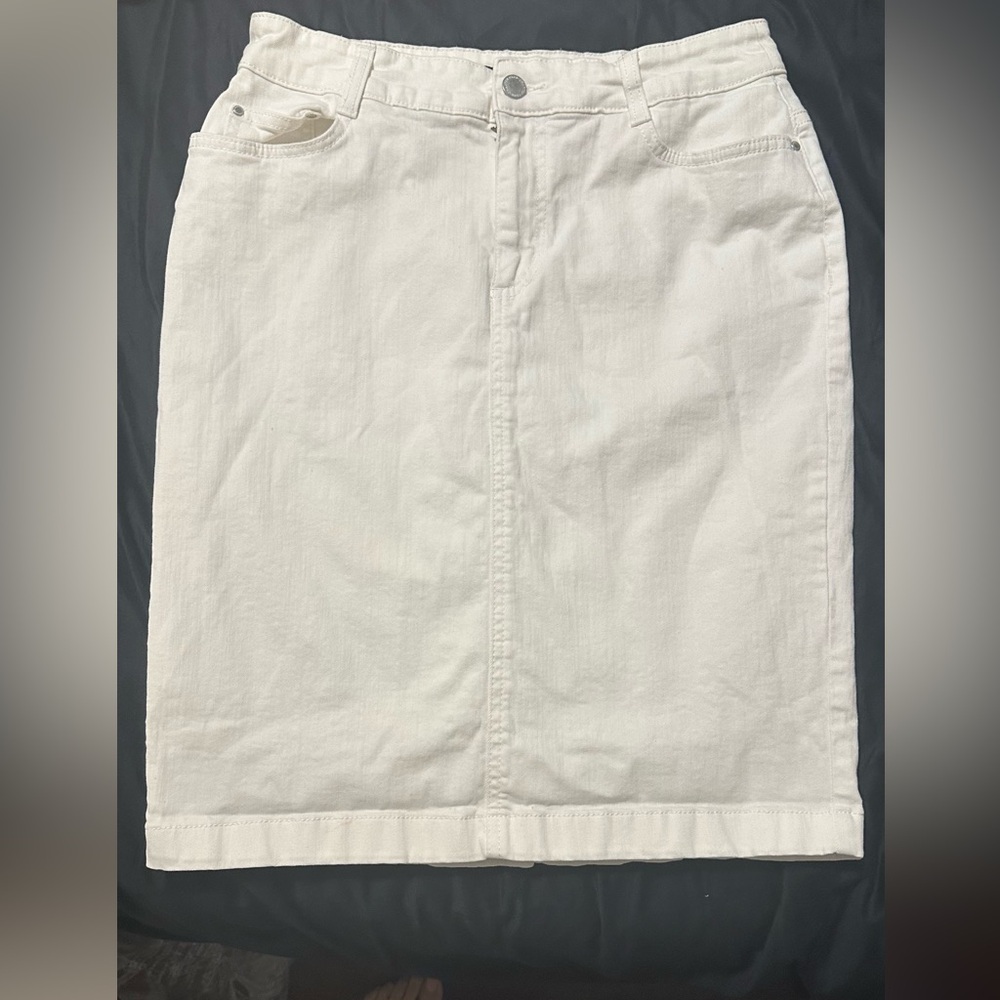 Charter Club White Denim Skirt